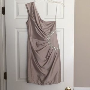 London Times Dresses - Silver one shoulder cocktail dress London Times Dresses - Silver one shoulder cocktail dress